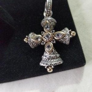 Barbara Bixby Sterling silver 18 k gold cross